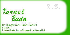 kornel buda business card